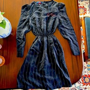 Blue pinstripe dress
